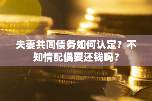 北京夫妻共同债务如何认定？不知情配偶要还钱吗？